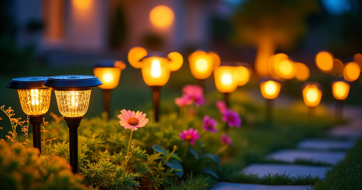 Solar-Wegeleuchten und Bodenleuchten im Garten